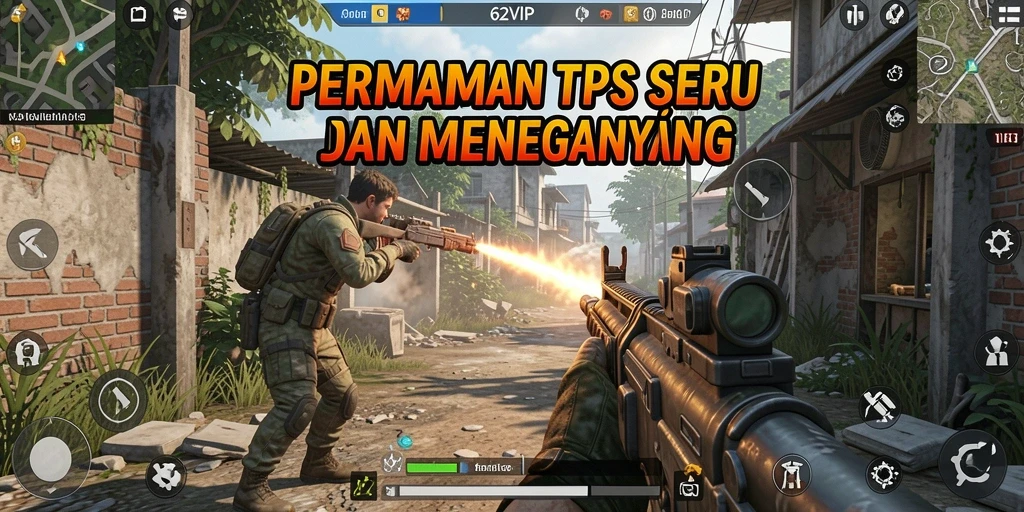 Tampilan gameplay menarik dari 62VIP dalam pertempuran TPS.