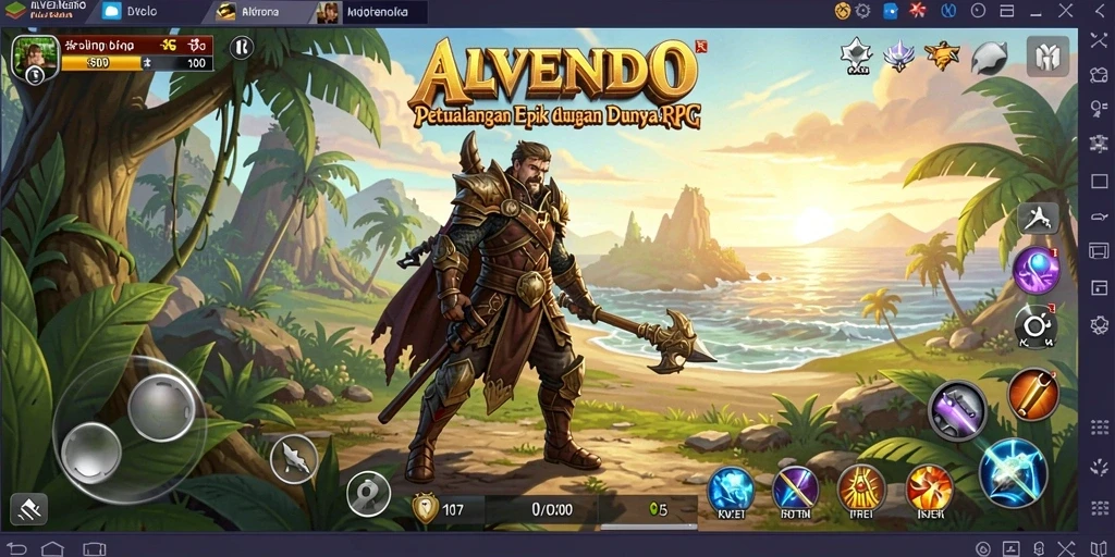 Tampilan gameplay ALVENDO yang menarik dengan aksi RPG seru.