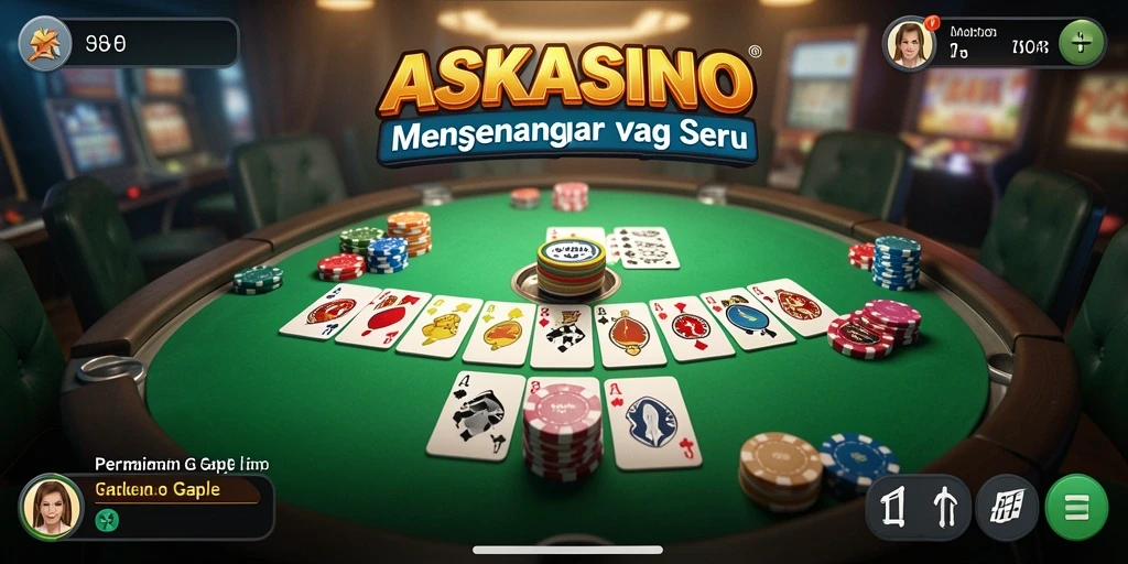 Screenshot ASKASINO menampilkan gameplay Gaple yang seru dan interaktif.