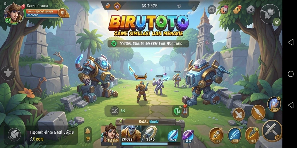 Tampilan gameplay BIRUTOTO dengan fitur simulasi yang menarik.