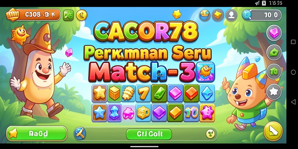 Tampilan screenshot utama CACOR78 yang menampilkan gameplay Match-3 yang seru.