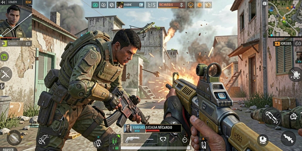 Tampilan menegangkan dari aksi permainan HOKI8815 dalam mode FPS.