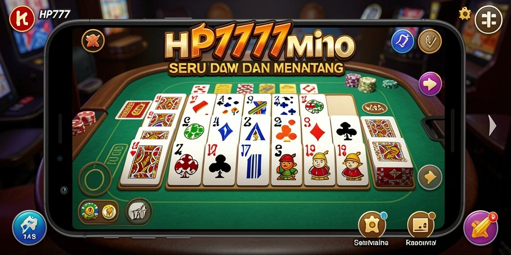 Screenshot gameplay menarik dari HP777 yang menunjukkan keseruan bermain Domino.