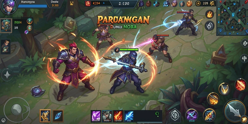 Screenshot K234 menampilkan aksi seru dalam pertandingan MOBA.
