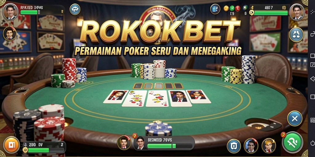Tampilan screenshot ROKOKBET yang menampilkan gameplay Poker yang mendebarkan.
