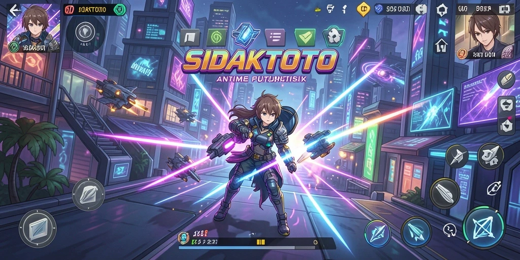 Tampilan utama gameplay SIDAKTOTO dengan karakter Anime yang menarik.