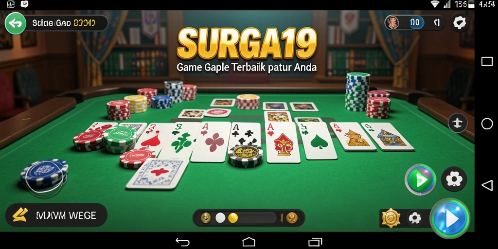 Gameplay seru Gaple dengan grafis menarik di SURGA19.