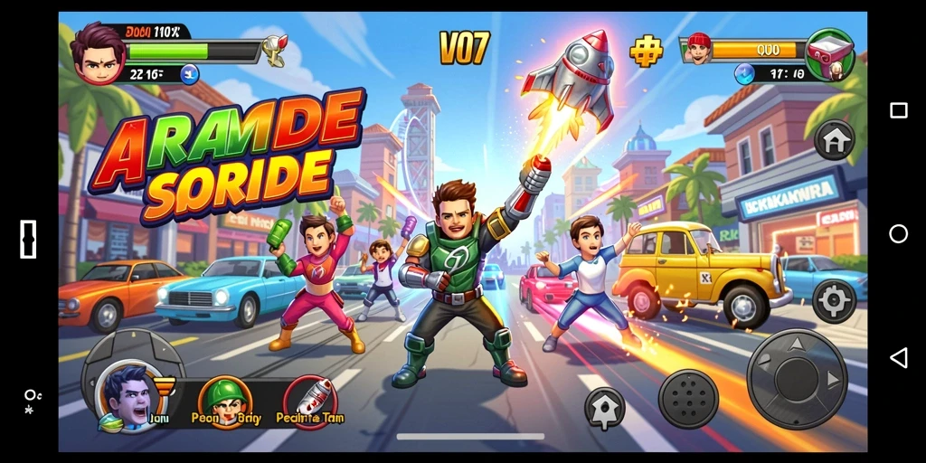 Tampilan gameplay seru V07 dengan tantangan Arcade yang menarik.