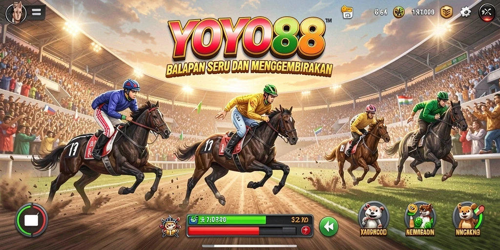 Tampilan gameplay seru dari balapan di YOYO88.