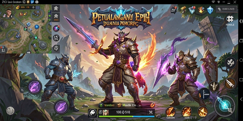 Gameplay ZK3 yang mendebarkan di dalam dunia MMORPG.